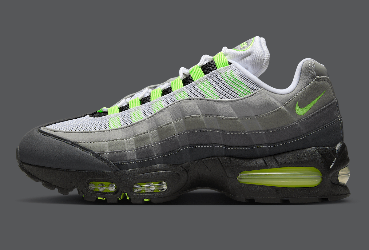 Par de Air Max 95 Neon vista aérea
